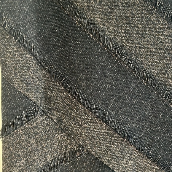 Lena Gabriella-12-Brown& black-asymmetric striped tweed bias cut midi/maxi,dress - Picture 3 of 11